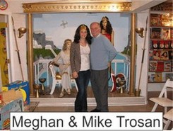 Meghan and Mike Trosan in the Marston Family Wonder Woman Museum